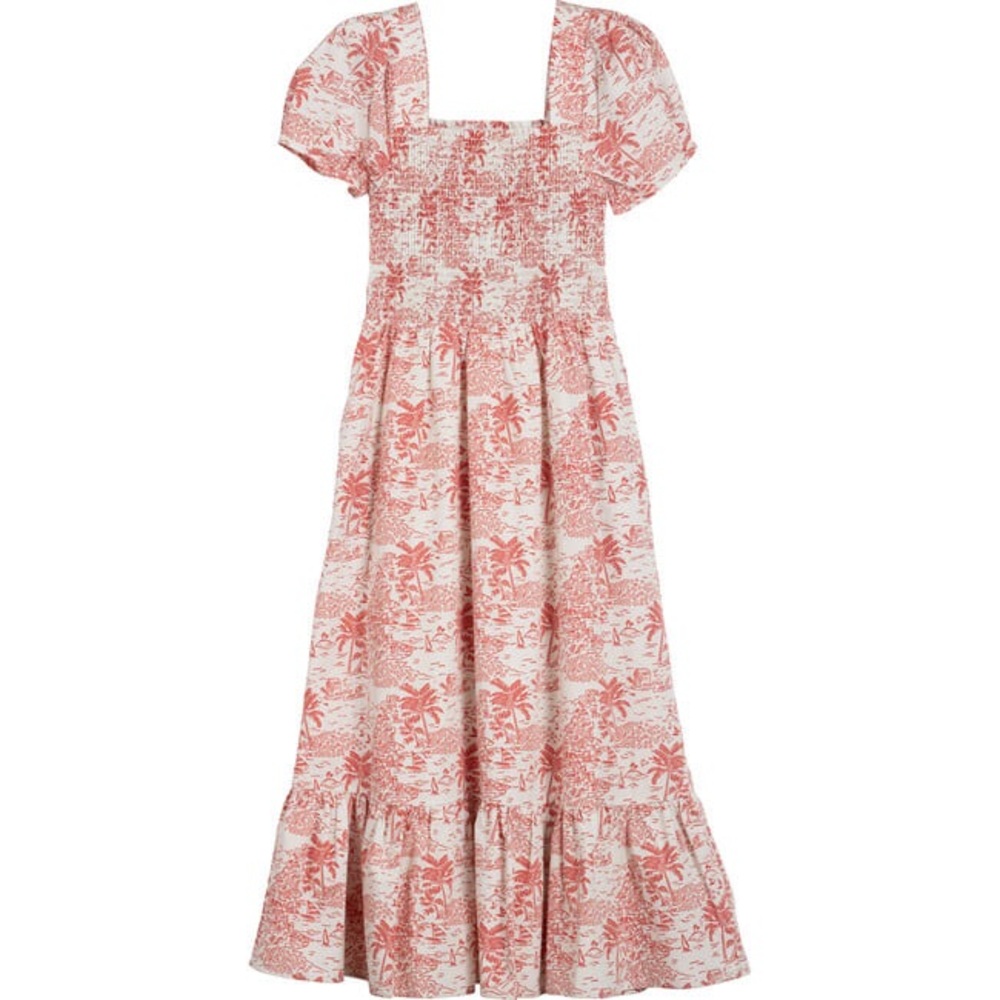 MAISON ME Women's Nicole Dress, Red Seascape Toile NWT Large